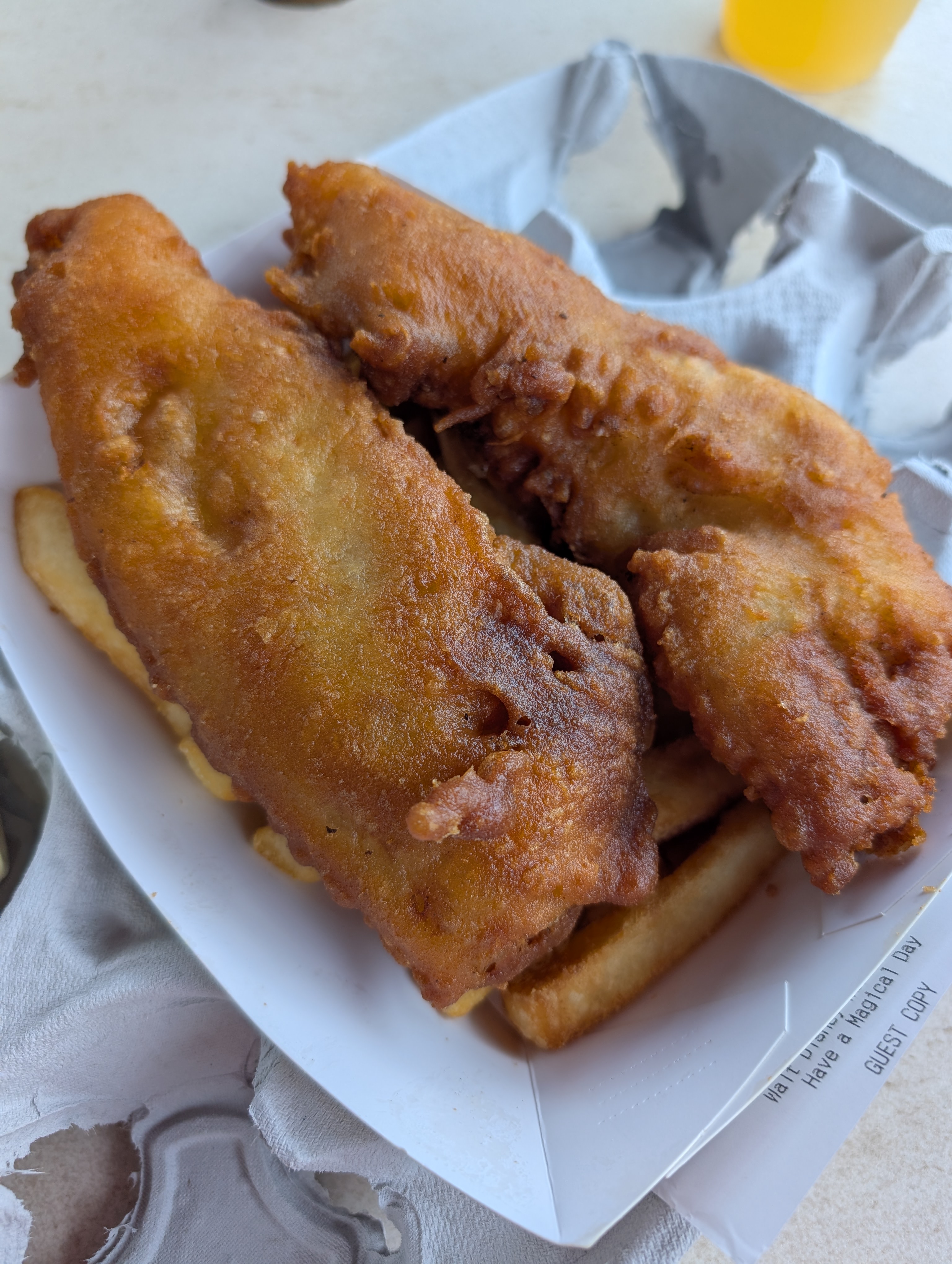 Huge and crispy and good amount of chips.