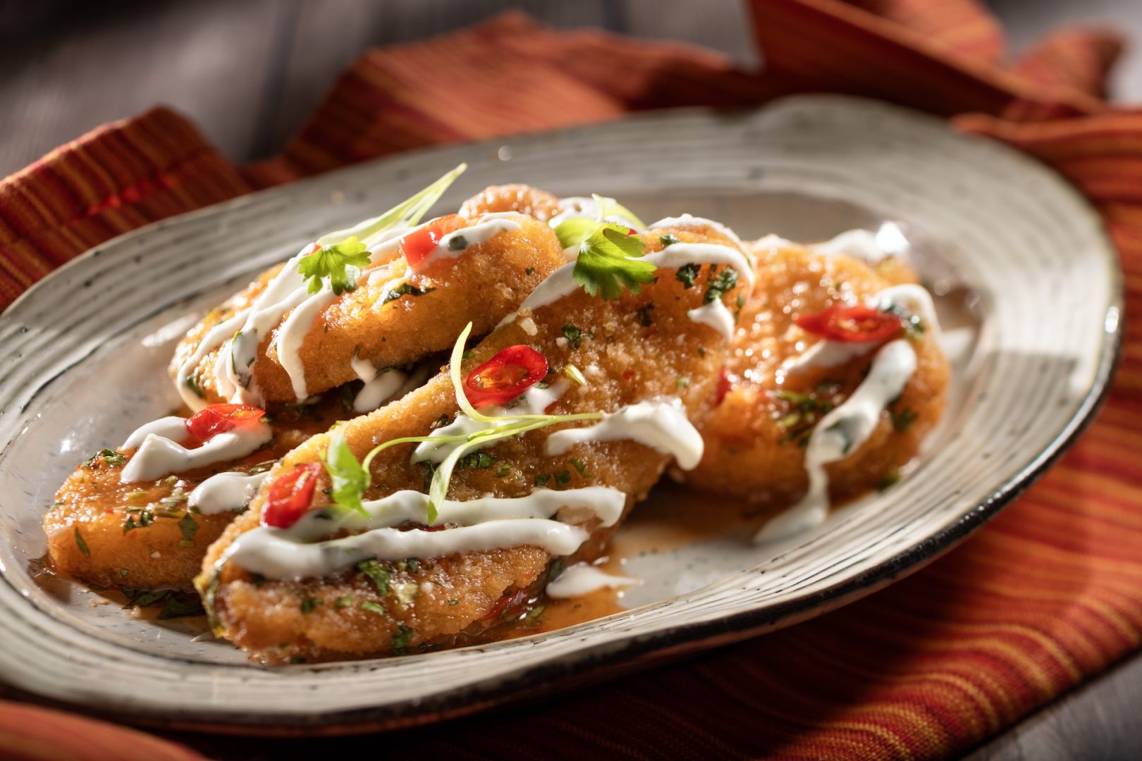 Sweet Chile-Lime Plant-based Chicken Strips at Brew-Wing Lab at the Odyssey