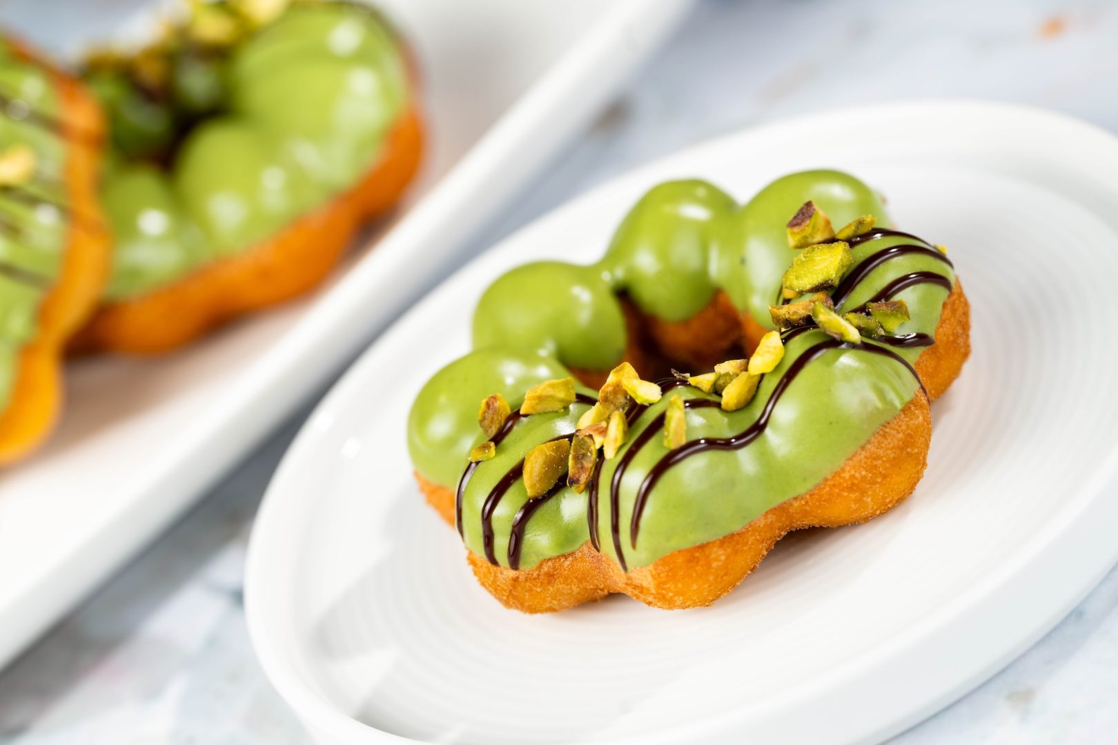 Pistachio-Chocolate Mochi Doughnut