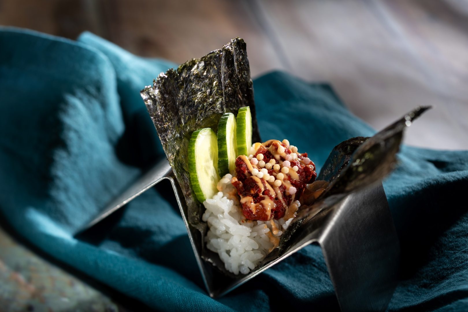 Spicy Temaki Hand Roll at Japan