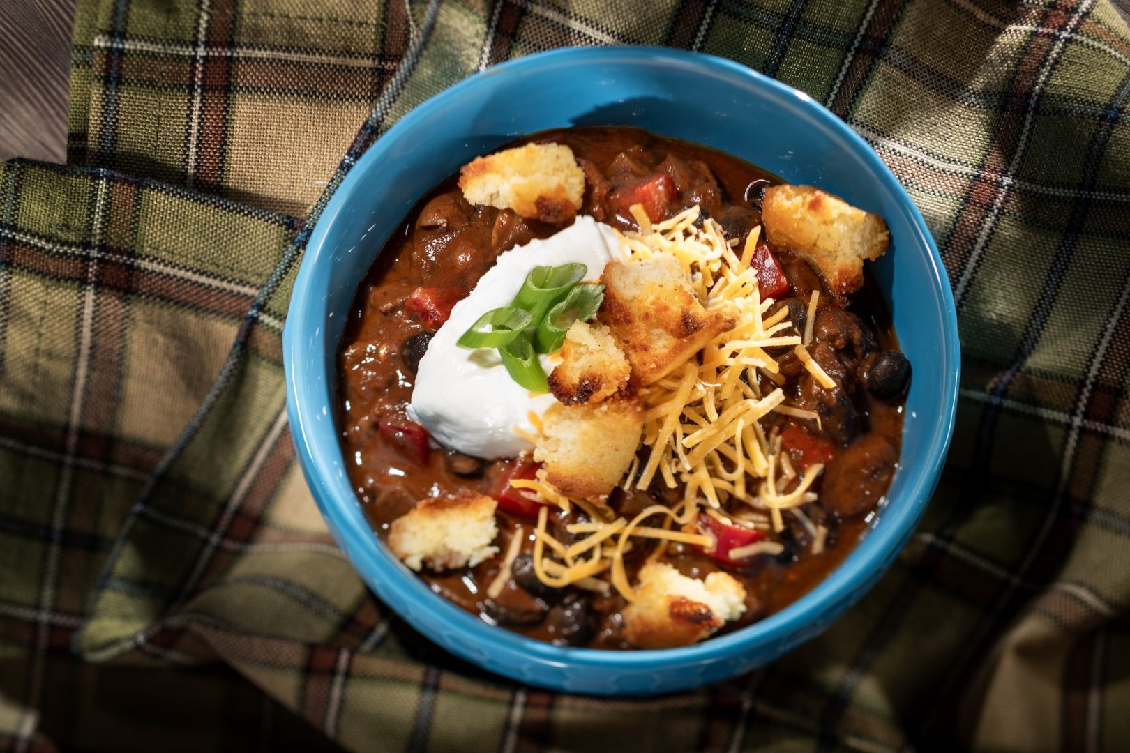 Spicy Black Bean-Mushroom Chili at Forest & Field